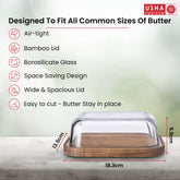 USHA SHRIRAM Borosilicate Baking Tray With Bamboo Lid (900ml)| Baking Dish For Microwave Oven | Microwave Oven Safe Baking| Baking Pan | Bake & Serve Dish | Rectangular Loaf Baking Dish (Dark Brown)